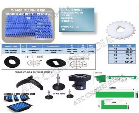 SMALL PITCH PLASTIC MODULAR BELT - T-1600 Flush Grid Modular Belt with ...