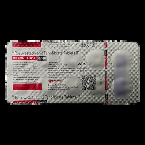 ROSUVASTATUS F 10MG TABLET 10'S Price, Uses, Side Effects & Substitutes ...