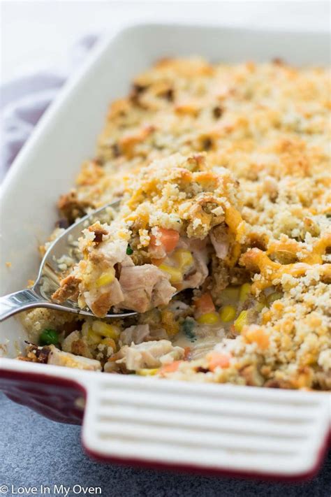 Leftover Turkey Stuffing Casserole - Love In My Oven