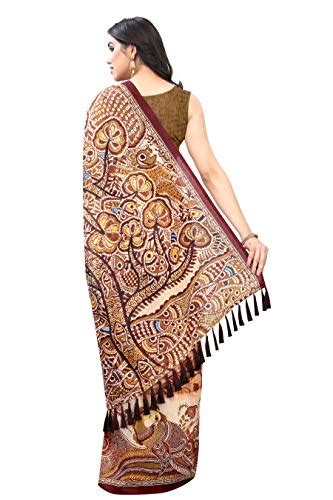 Buy SILK LAND Women's Ajrakh Kalamkari Chanderi Cotton Digital Printed ...