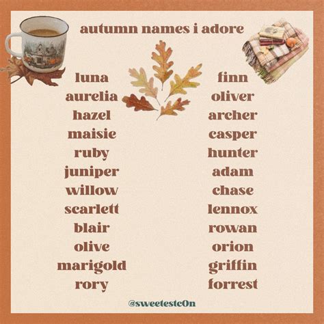 Best 13 200 Autumn Baby Names For Girls | Baby Name List – Artofit