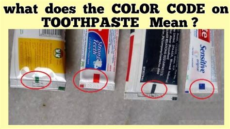 Image result for Color Code On Toothpaste