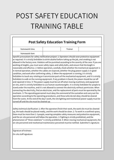 Image result for Machine Safety Operation Training Form