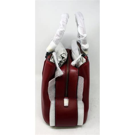 Coach Brooklyn 34 Pebbled Leather Satchel Tote Shoulder Bag Dark Cherry ...