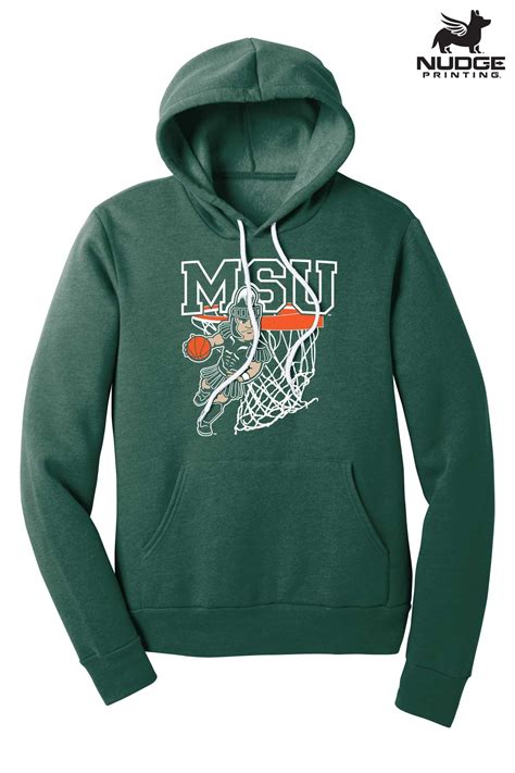 Michigan State Sweatshirt with Sparty Playing Basketball | Nudge Printing
