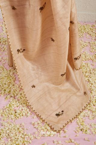 Pari Beige Tussar Silk Saree – The Haelli