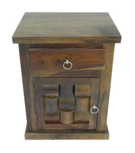 kapil wood decor Sheesham Wood Niwar Bedside End Table with Drawer ...