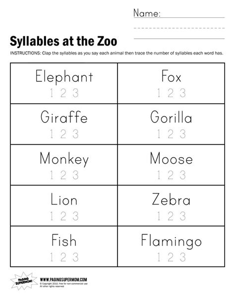 Free Printable Open And Closed Syllable Worksheets Free Printable ...