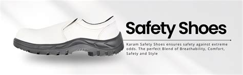 Karam FS13 White Slip-On Leather Safety Shoes for Men | Single Density ...