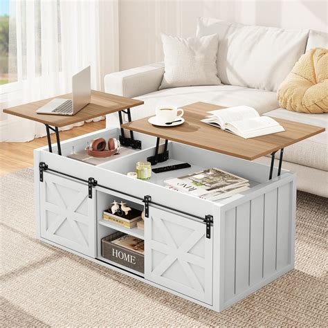 Amazon.com: YITAHOME 48" Farmhouse Lift Top Coffee Table with Sliding ...