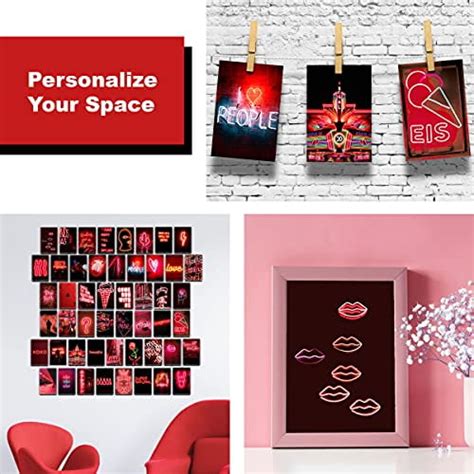 Buy KOLL DECOR Red Aesthetic Room Decor Wall Collage Aesthetic - 50 Set ...