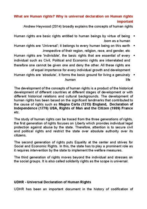 What are Human rights Why is universal declaration on Human rights ...