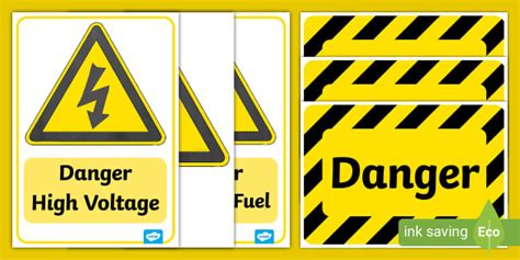 Mechanics/Garage Role Play Warning Signs (teacher made)