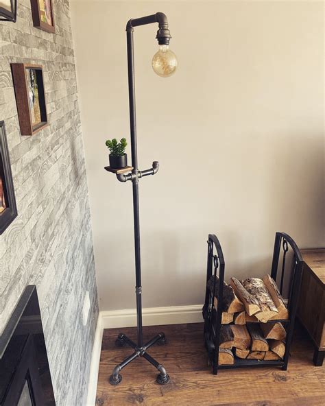 Industrial Steam Punk Floor Lamp With Shelf and Hook Living Room ...