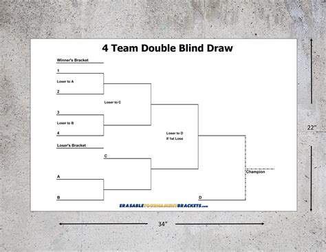 4 Team Double Elimination Blind Draw Tournament Bracket - ZieglerWorld