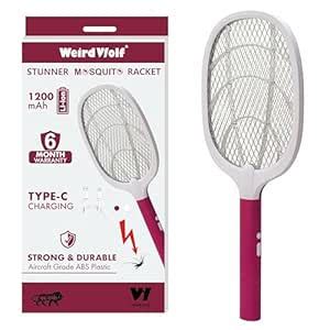 Weird Wolf Heavy Duty Mosquito Racket Bat | Rechargeable Electric Fly ...
