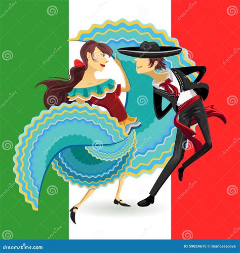Jarabe Mexico National Dance Mexican Hat Dance Stock Vector ...
