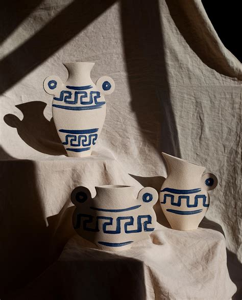 21st Century ‘Greek Pitcher’, in White Ceramic, Hand-Crafted in France ...