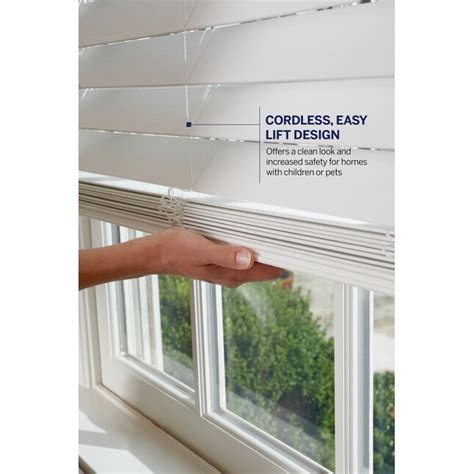 LEVOLOR 2-in Slat Width 39-in x 72-in Cordless White Faux Wood Room ...