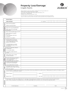 Fillable Online lyamor co Property Loss / Damage Claim Form - Nuvision ...