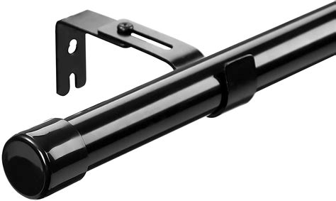 Black Curtain Rod, 30 to 62 Inch Adjustable Drapery Curtain Rod Set for ...