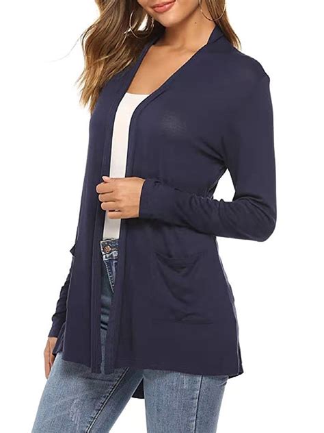 Elegant Women's Lightweight Summer Cardigan, Open Front, Solid Color ...
