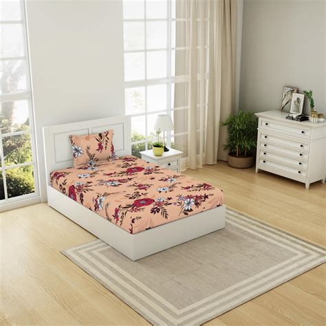 Buy WELSPUN Shimmer Cotton Printed 2Pcs Single Bedsheet Set from ...