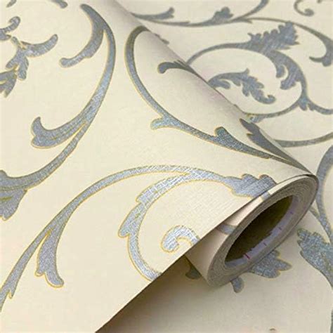 Wollzo Self-Adhesive Wallpaper 45cm x 500cm | Golden Floral DIY ...