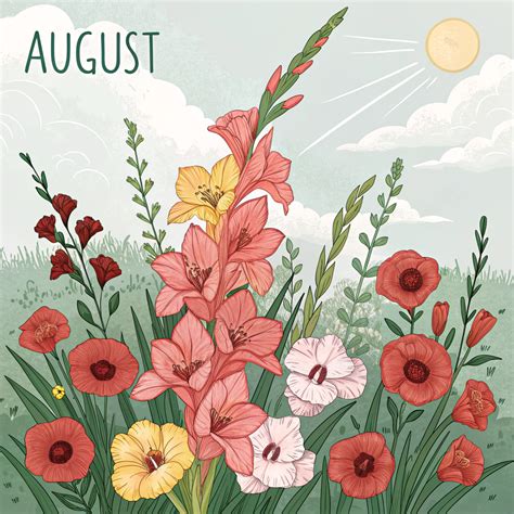 August Birth Flowers:Gladiolus and Poppy