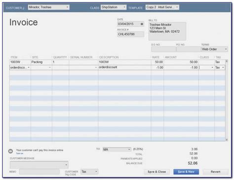 Image result for Custom Invoice Template QuickBooks