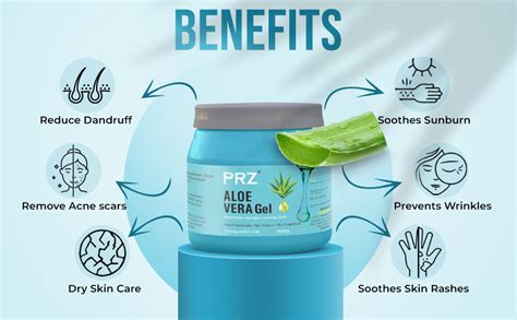 PRZ 100% Pure Natural ALOE VERA GEL Transparent (500Gram) For Body ...