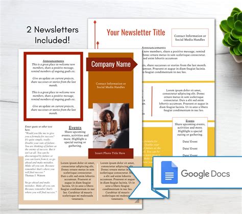 Editable Newsletter Template /google Docs/ Digital Newsletter/ Business ...