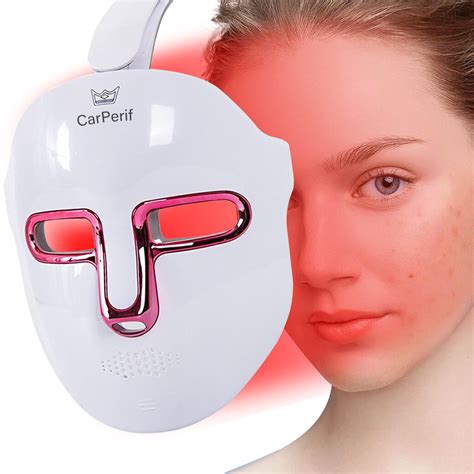 CarPerif LED Light Therapy Mask Red Blue Light Therapy Mask for Face, Led Face Mask Light ...