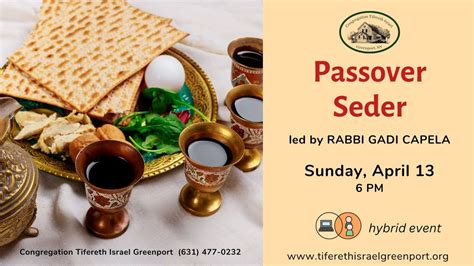 Second Passover Seder: Sunday, April 13 at the shul @ 6 PM ...