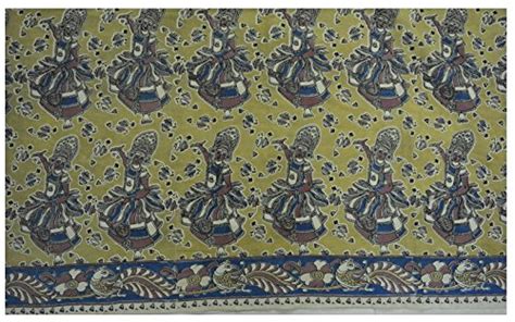 Kalamkari hand block printed cotton fabric with traditional Design ...