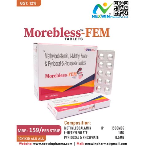 Methylcobalamin IP + L-Methylfolate + Pyridoxal-5 phosphate Tablets ...