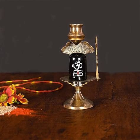 Small Brass Shivling with Kalash /Shiva Lingam Statue with Kalash ...