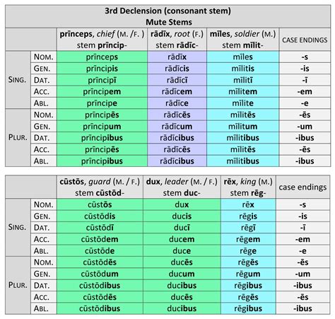 Latin Nouns: 3rd Declension Mute, Liquid, Nasal Stems | Dickinson ...