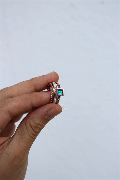 Set of 3 Green Stone Finger Ring – zahana