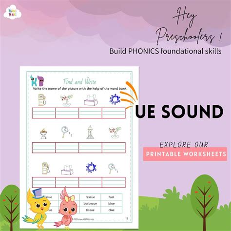 ue Sound Words Worksheets - Free Phonics Printable - KikkiBikki