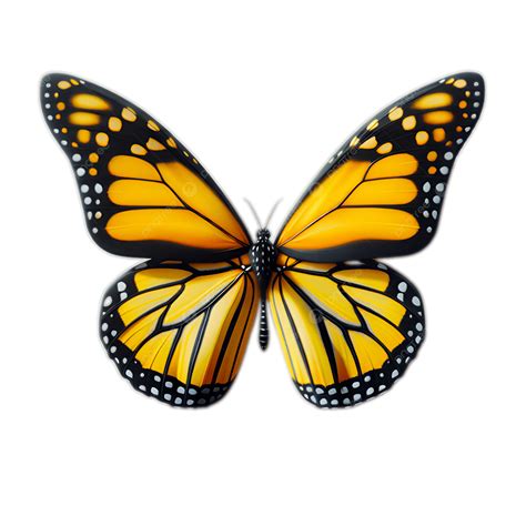 Yellow Monarch Butterfly On A White Background, Yellow, Butterfly ...