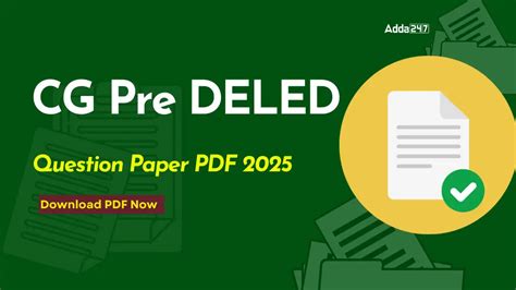CG Vyapam Pre Deled Question Paper 2025 Out, Download Answer Key Here