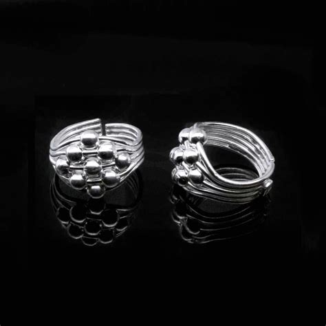 Bridal Real 925 Silver Women Toe Ring Pair – Karizma Jewels