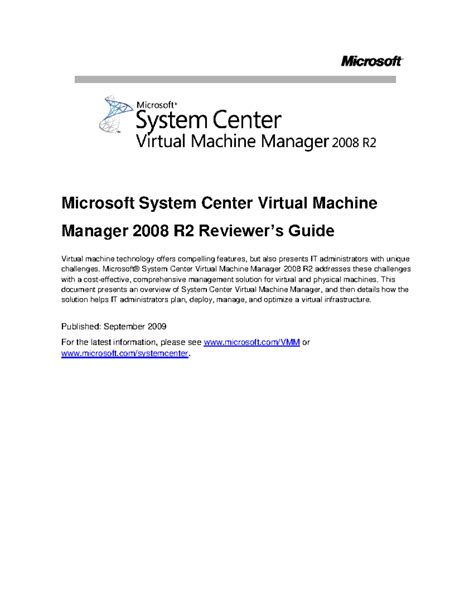 VMM2008 R2 Reviewers Guide Final 10 01 09 - Microsoft System Center ...