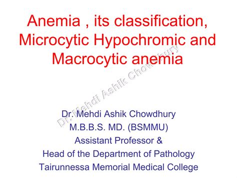 Anemia, Microcytic Hypochromic and Macrocytic anemia | PPT