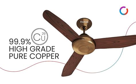 Buy Polycab Superia Megna 1200mm Premium Wooden Finish Inbuilt Blades ...