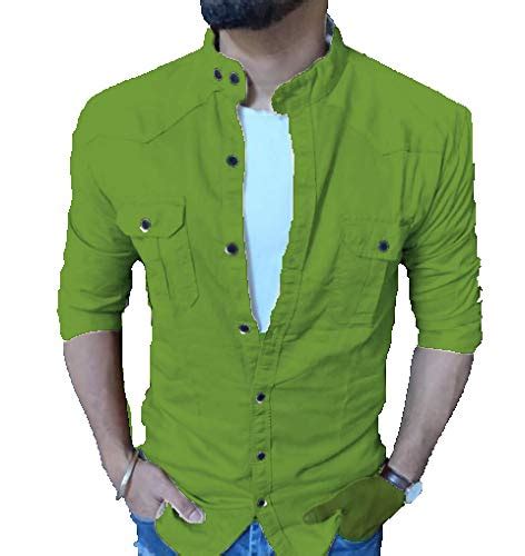 Buy Club India Men's Regular fit Casual Shirt (Green, Medium) at Amazon.in