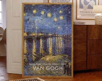 Buy Van Gogh Exhibition Poster, Starry Night Over the Rhone, Van Gogh ...