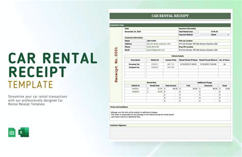 Return Receipt in Excel, Google Sheets - Download | Template.net