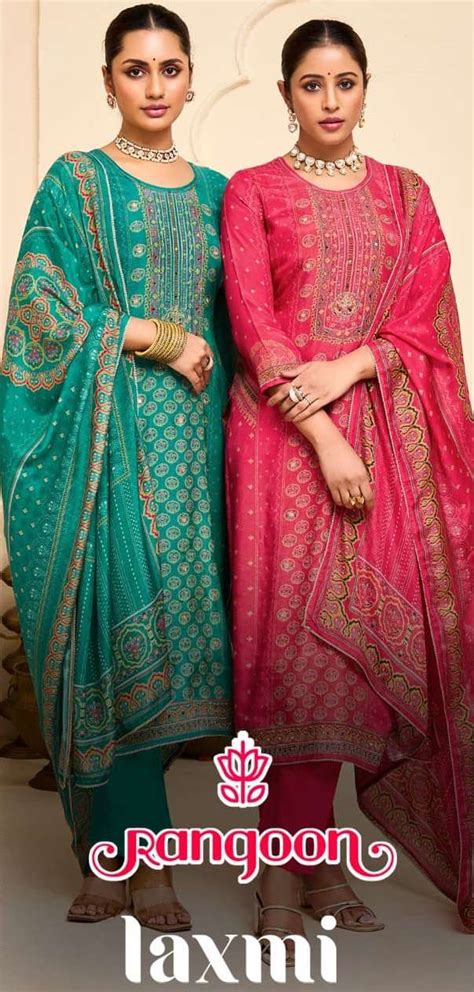 RANGOON LAXMI MUSLIN DESIGNER WORK READY MADE LADIES SUITS AT BEST ...